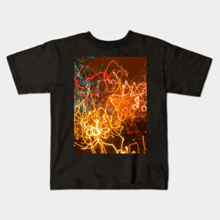 Glowing swirled neon lines Kids T-Shirt